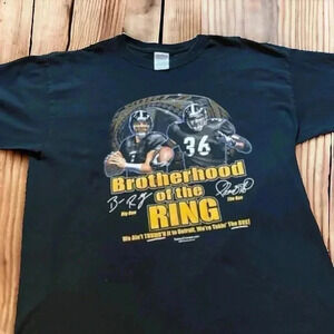 Steelers Brotherhood of the Ring Gildan XL T-Shirt Roethlisberger #7 Bettis #36